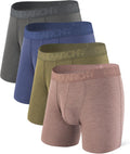 Mens Boxer Briefs Breathable Soft Moisture-Wicking with Fly - Comfort