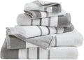 Dark Grey/Light Grey Luxury Cotton 6 Piece Towel Set - Spa Soft