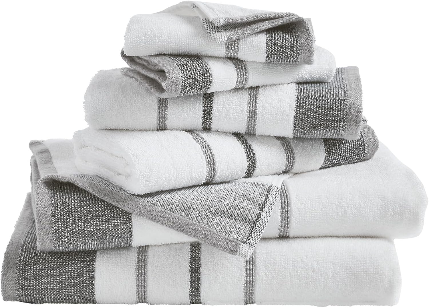 Luxury Cotton Decorative Bath Towel Set - 6 Piece Soft Towels