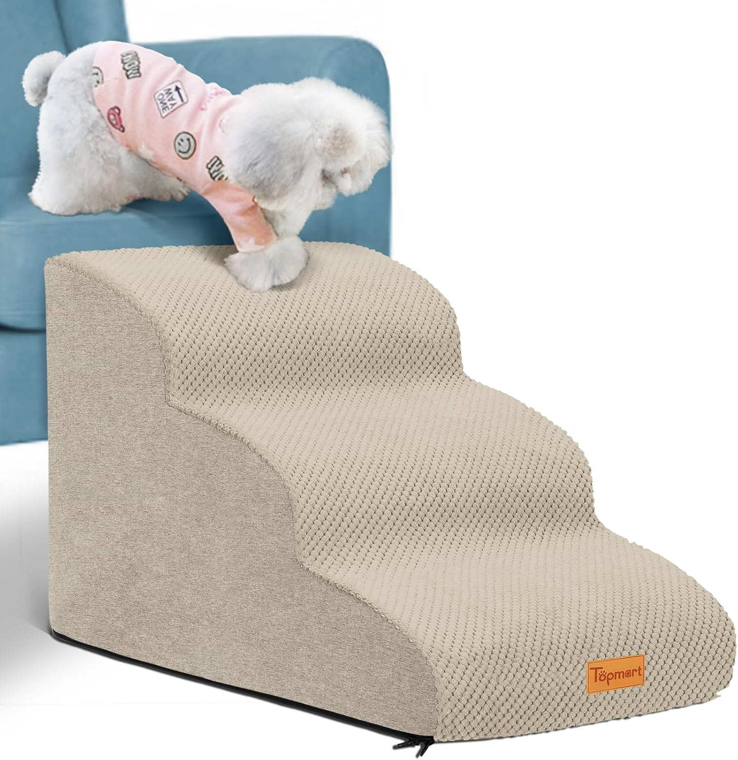 Topmart 3 Tiers Foam Dog Ramps for Older Dogs and Cats