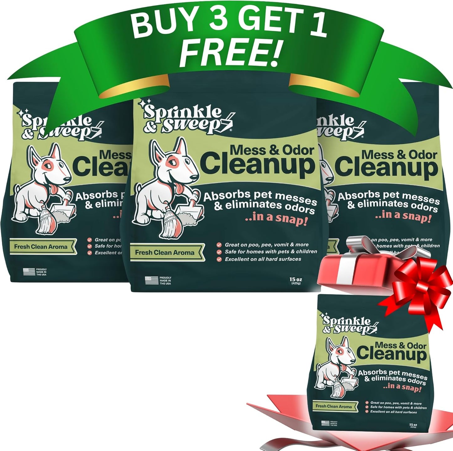 Sprinkle & Sweep Pet Accident Cleanup for Quick Mess Removal