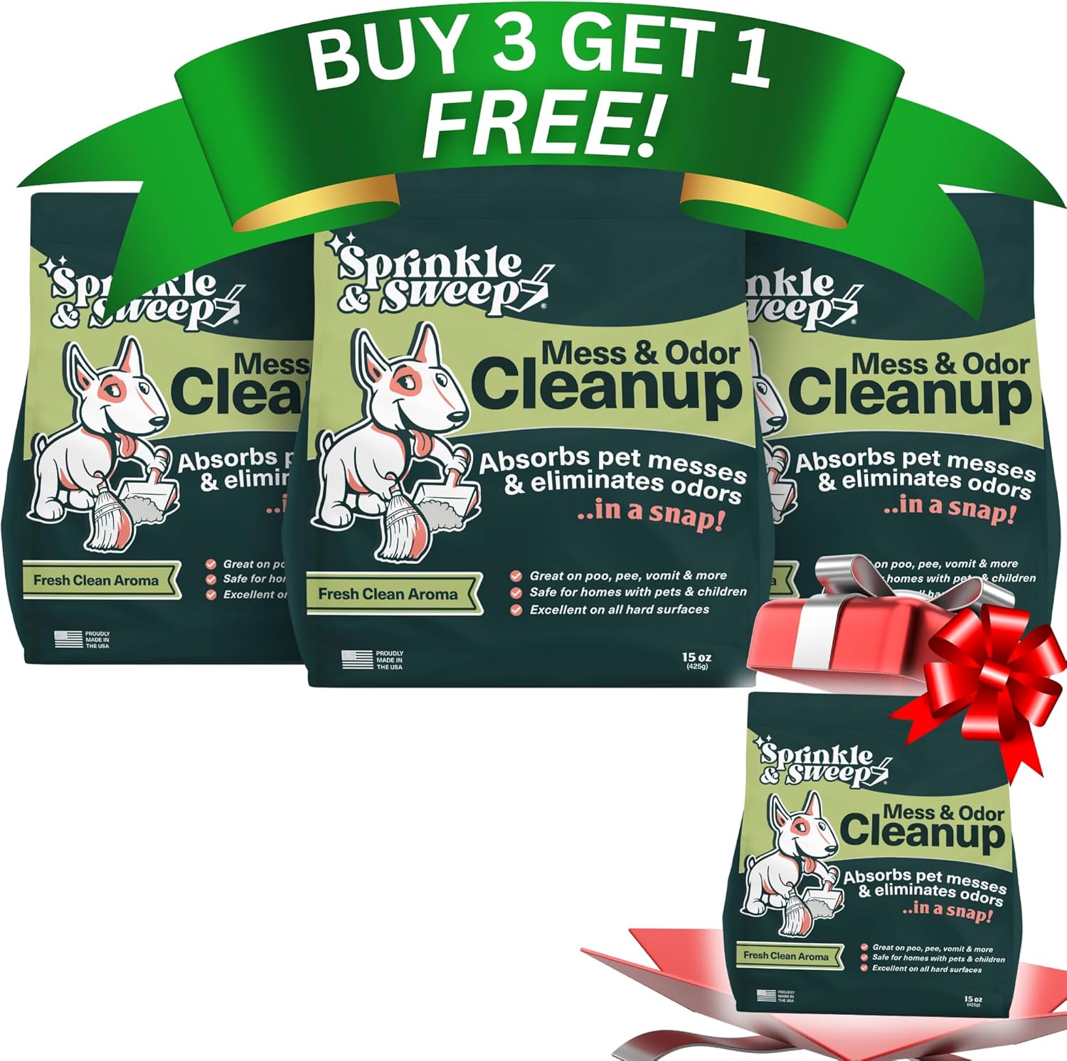 Sprinkle & Sweep Pet Accident Cleanup for Quick Mess Removal