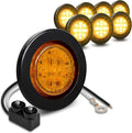 TRUE MODS 8pc 2.5in Amber Round LED Side Marker Lights - DOT Reflector