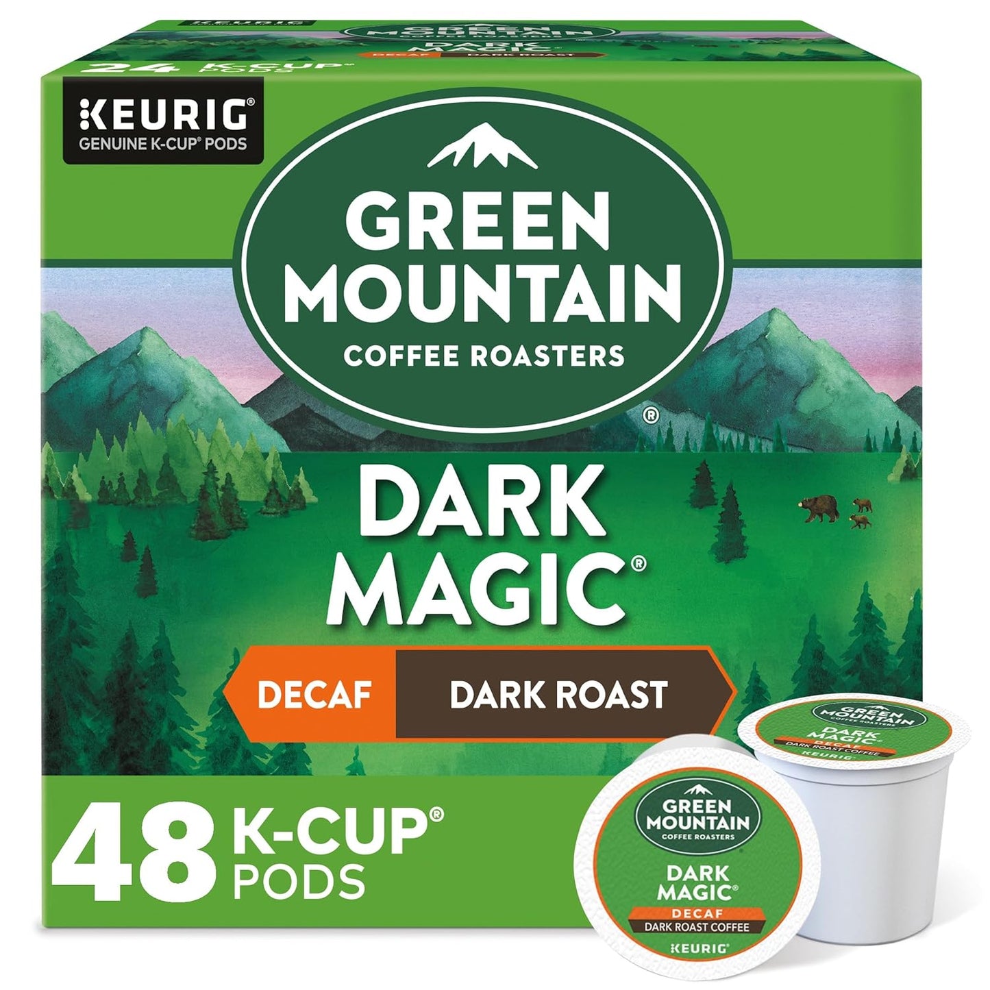Dark Magic Decaf Pods, Bold Flavor, 48 Ct, Green Mountain