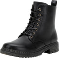Vepose Womens Combat Ankle Boots Lace Up Short Low Heel - Comfortable