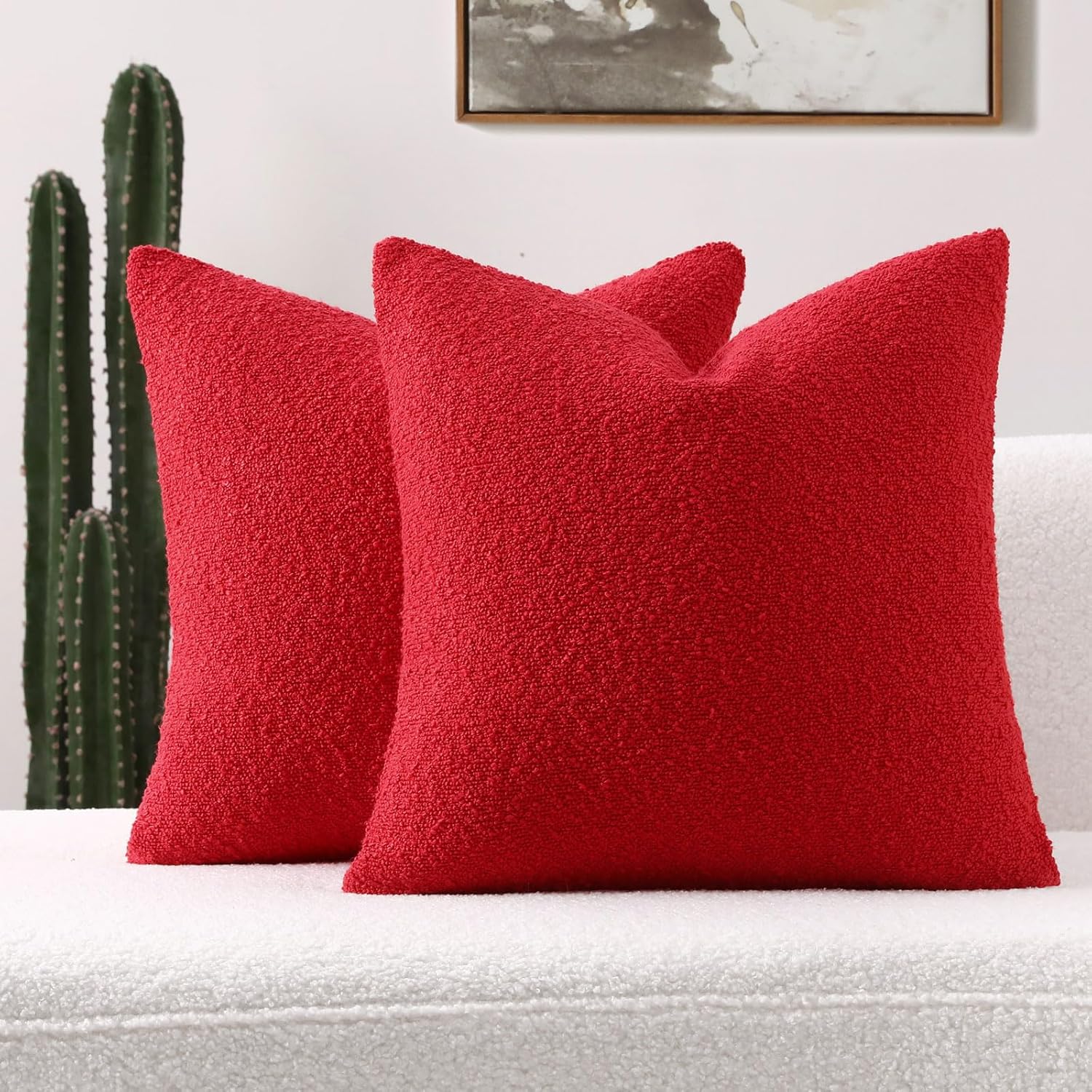 Luxurious Red Decorative Throw Pillow Covers for Modern Decor