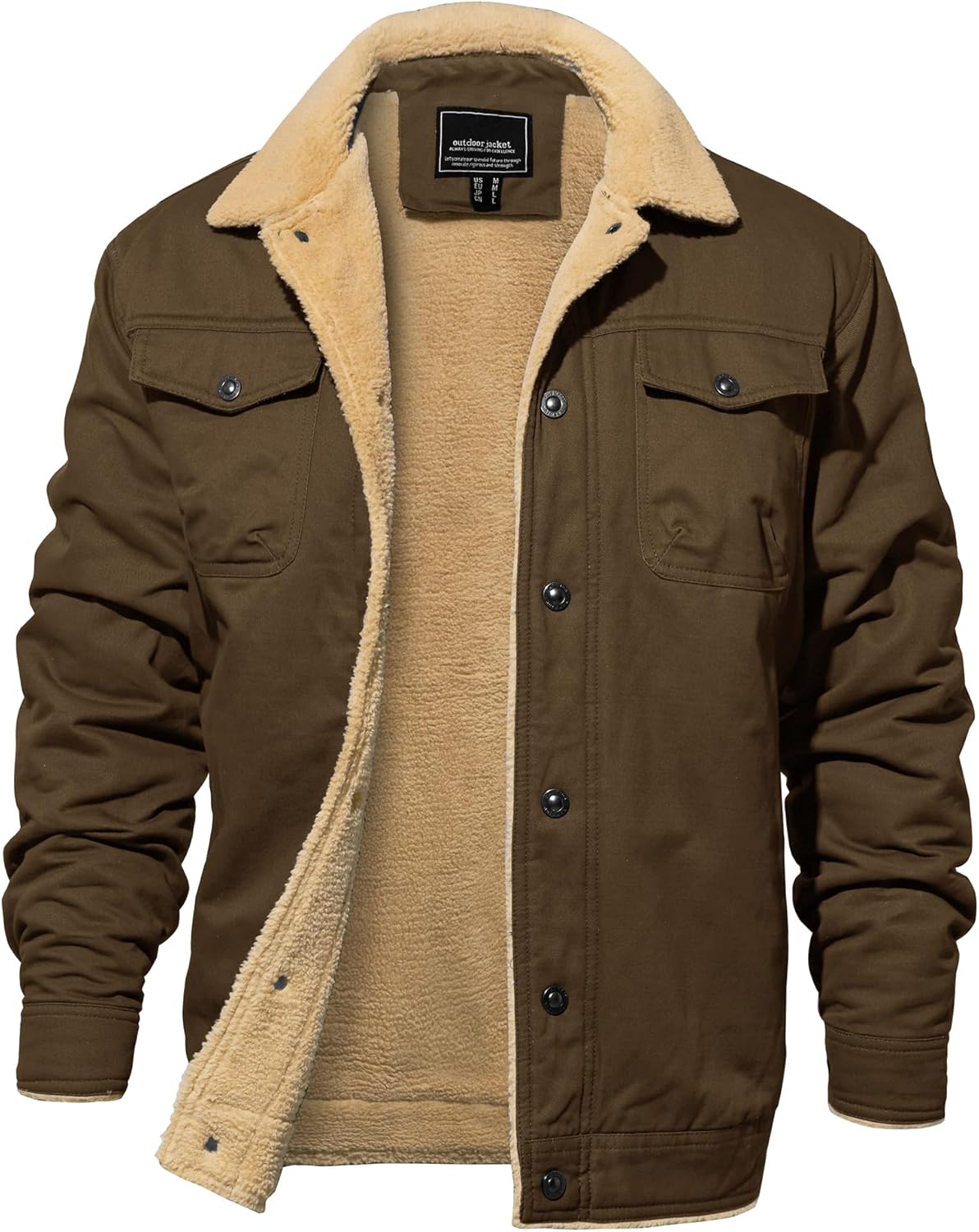 EKLENTSON Men's Winter Jacket Thick Thermal Cotton Warm Fleece