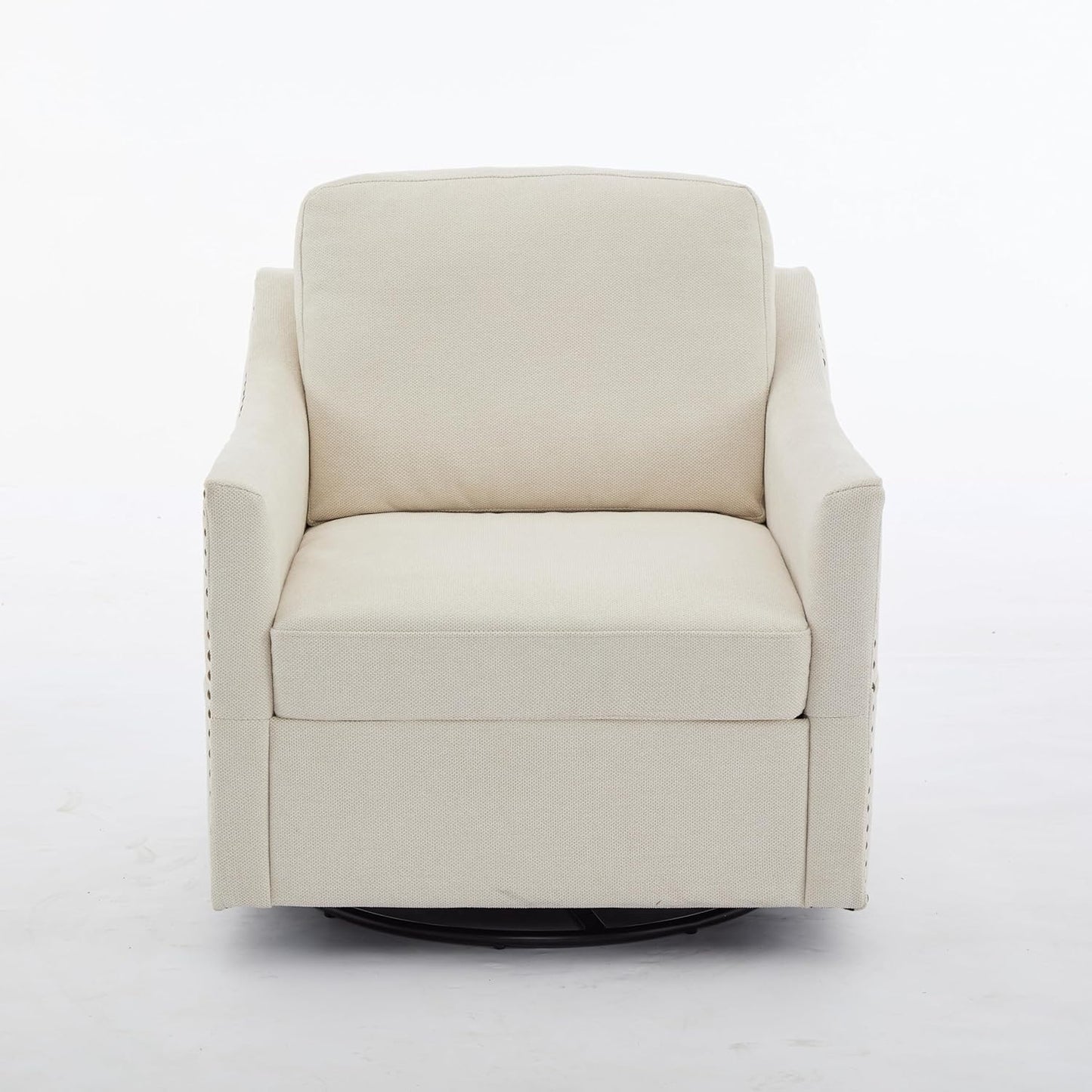 Swivel Barrel Chair with USB Port - Bright Flannel Beige