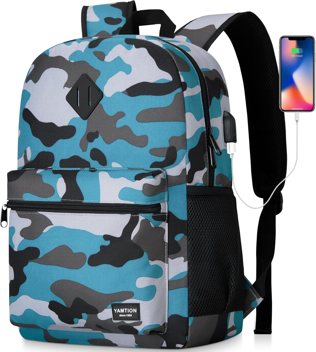 17.3 Inch School Backpack with USB Charging Port for Teens