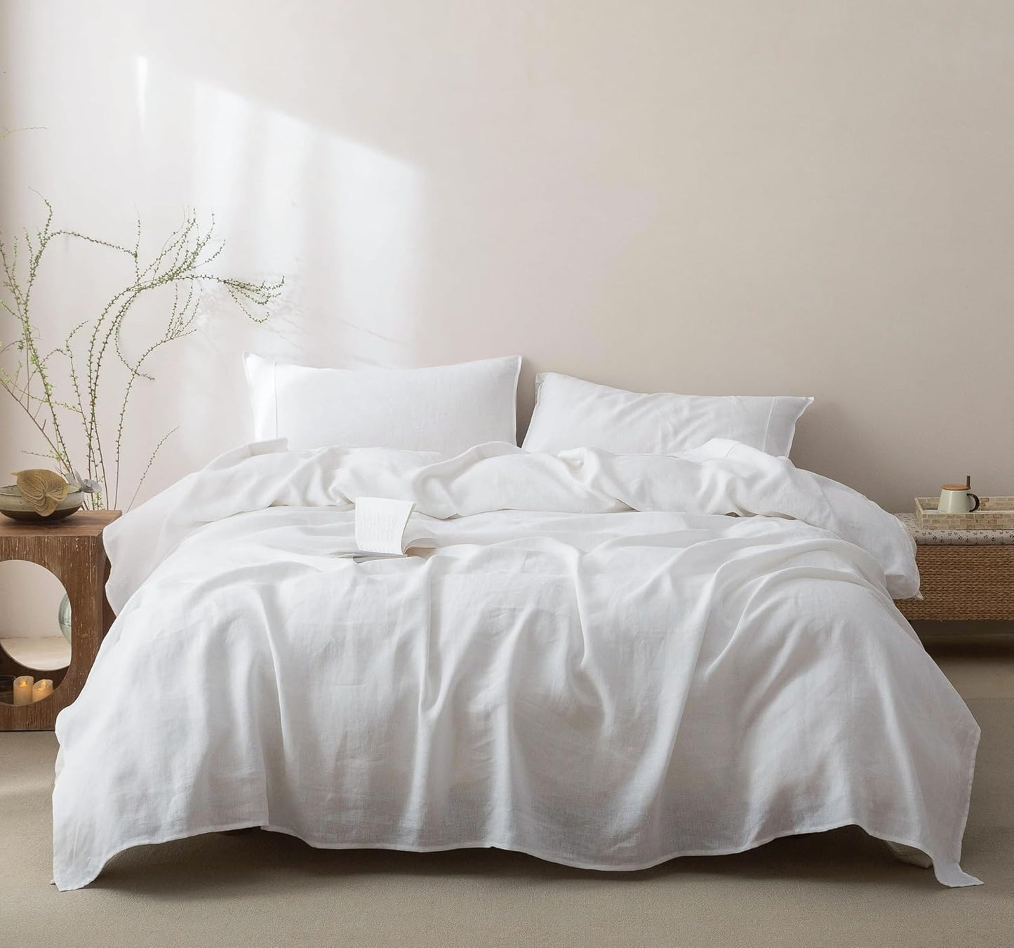 Talasily 100% French Pure Linen Sheets Set for California King