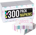 Pink Happy Birthday Napkins 2 Ply 300 Pack - Durable Party Napkins