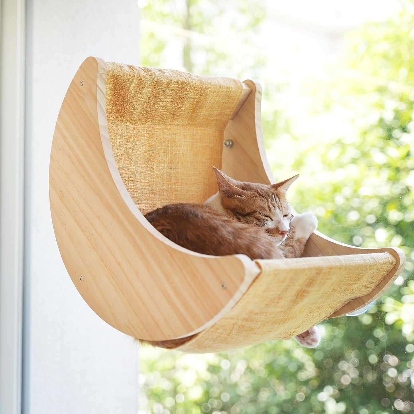 HAPYKITYS Window Cat Bed Moon Perches for Cozy Cat Lounging