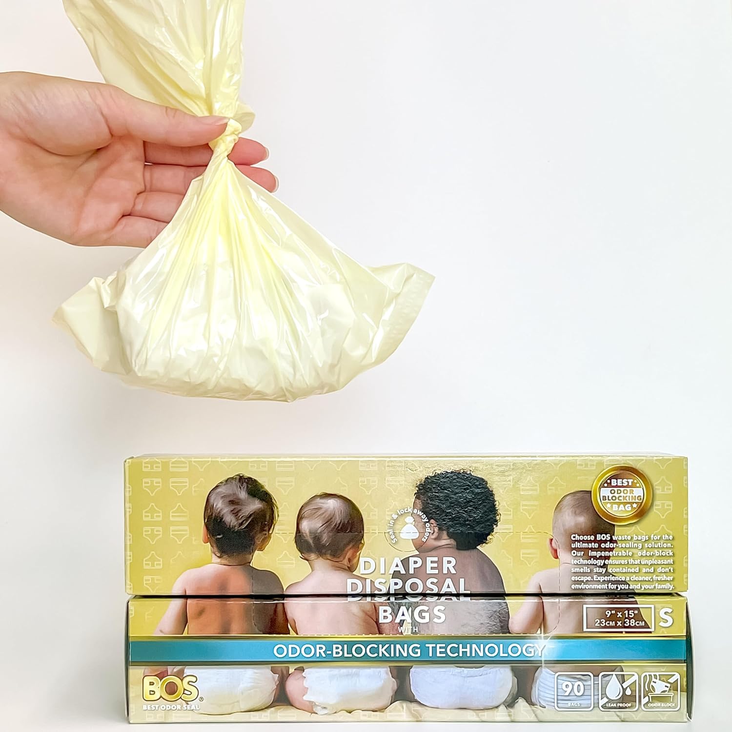 Odor-Sealing Diaper Trash Bags - Scent-Free - Cream Yellow