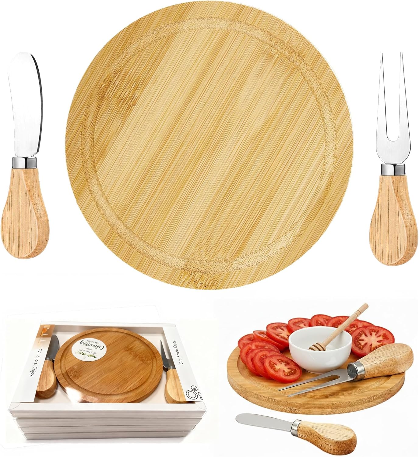 8-Pack Small Personal Charcuterie Cheese Board Set for Gatherings