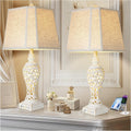 Vintage Table Lamps Set of 2 - Farmhouse Bedside Lamps with USB Ports