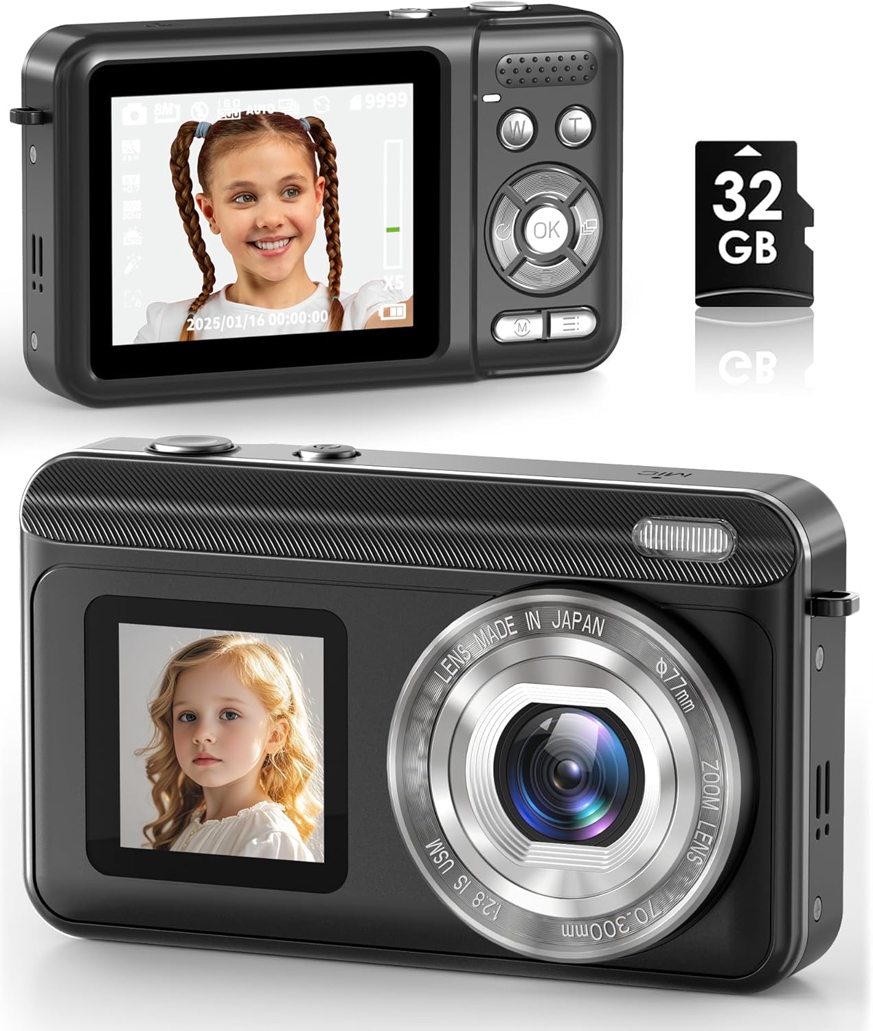 Jexylon 2.7K Dual-Screen Vlogging Camera - Perfect for YouTube