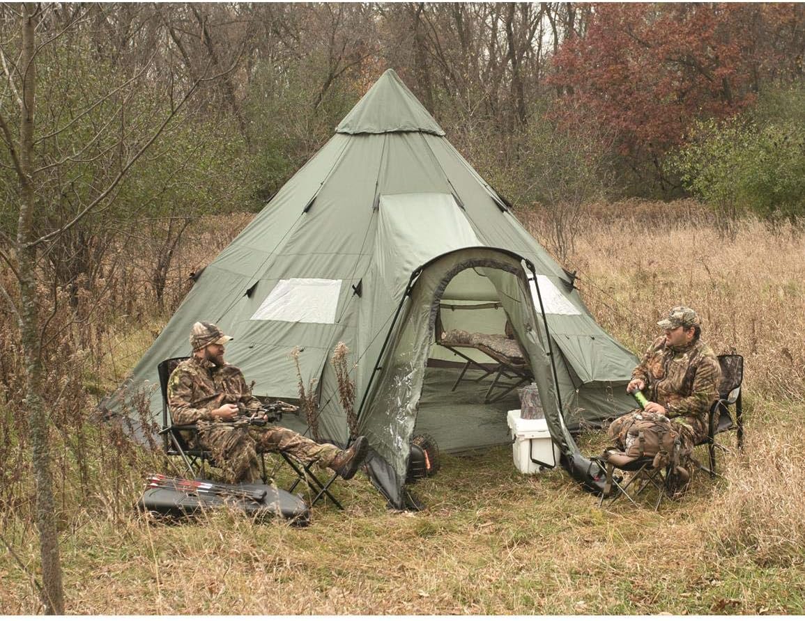 Guide Gear 18' Teepee Tent: Instant Setup, Waterproof 4-Season, 8-Person
