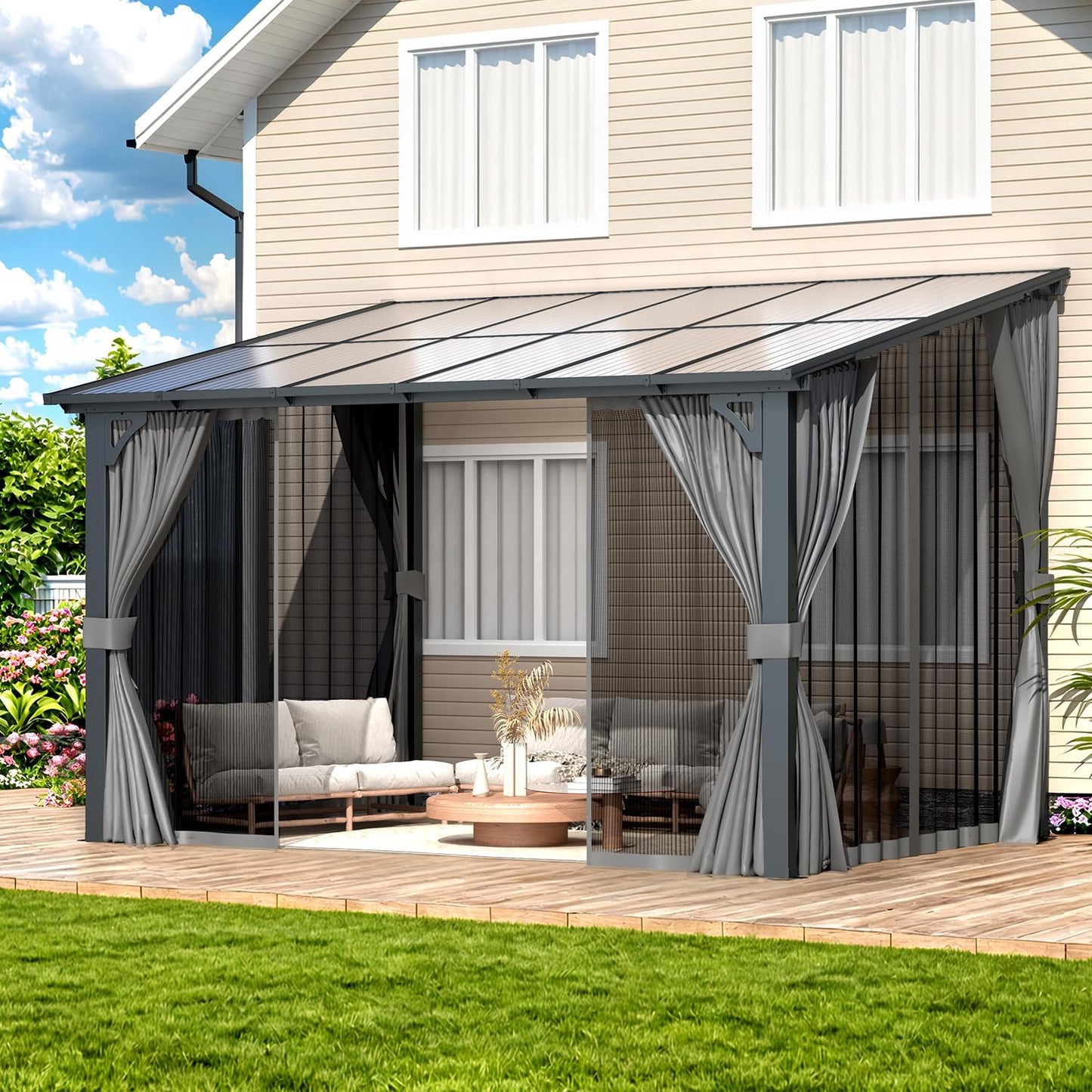 AECOJOY 12ft x 8ft Gazebo Outdoor Pergola for Your Patio