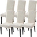 SearchI Jacquard Dining Room Chair Covers Set of 6 - Stretch Beige