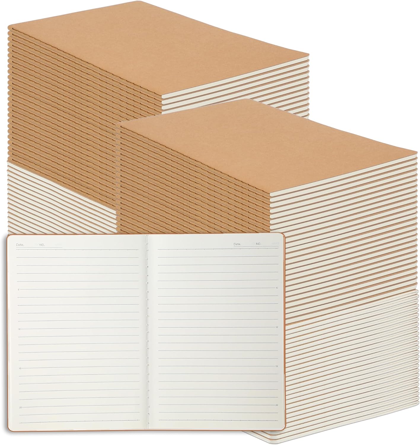 100 Pack A5 Kraft Paper Notebooks for School and Office Use
