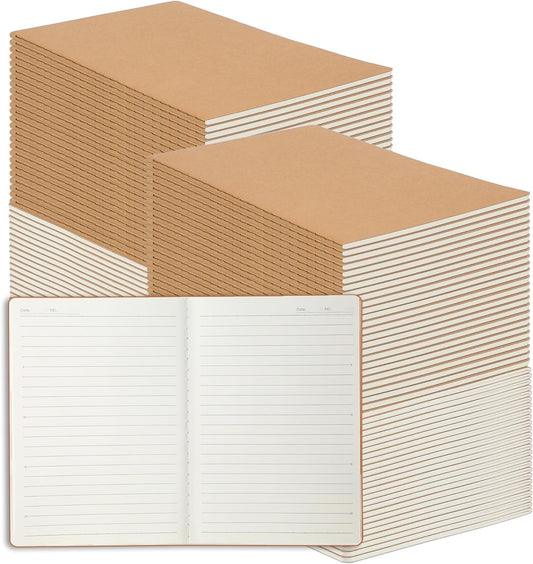 100 Pack A5 Kraft Paper Notebooks for School and Office Use