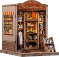 CUTEBEE Book Nook Kit Drama Bookshop - DIY Miniature House for Shelves