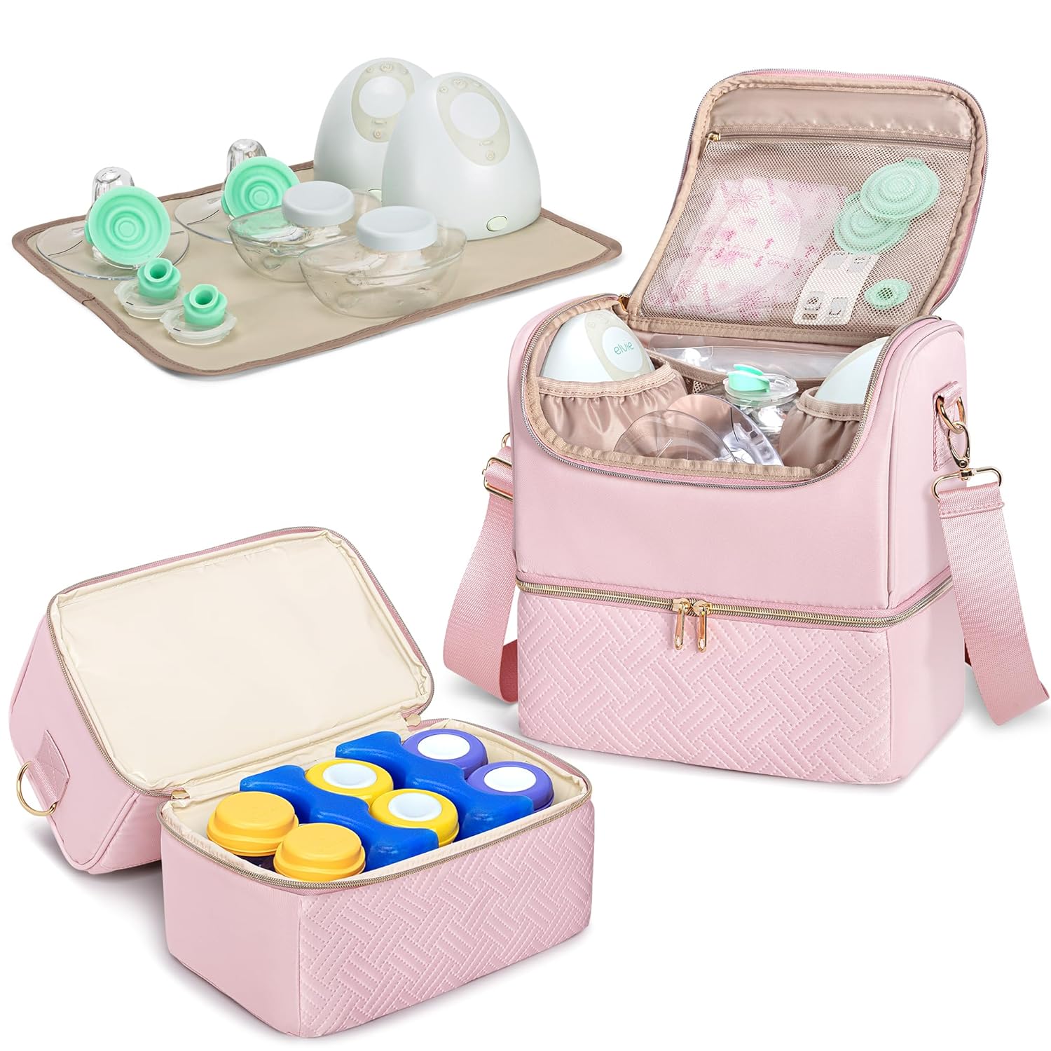 Fasrom Breast Pump Bag with Cooler Compartment for Moms