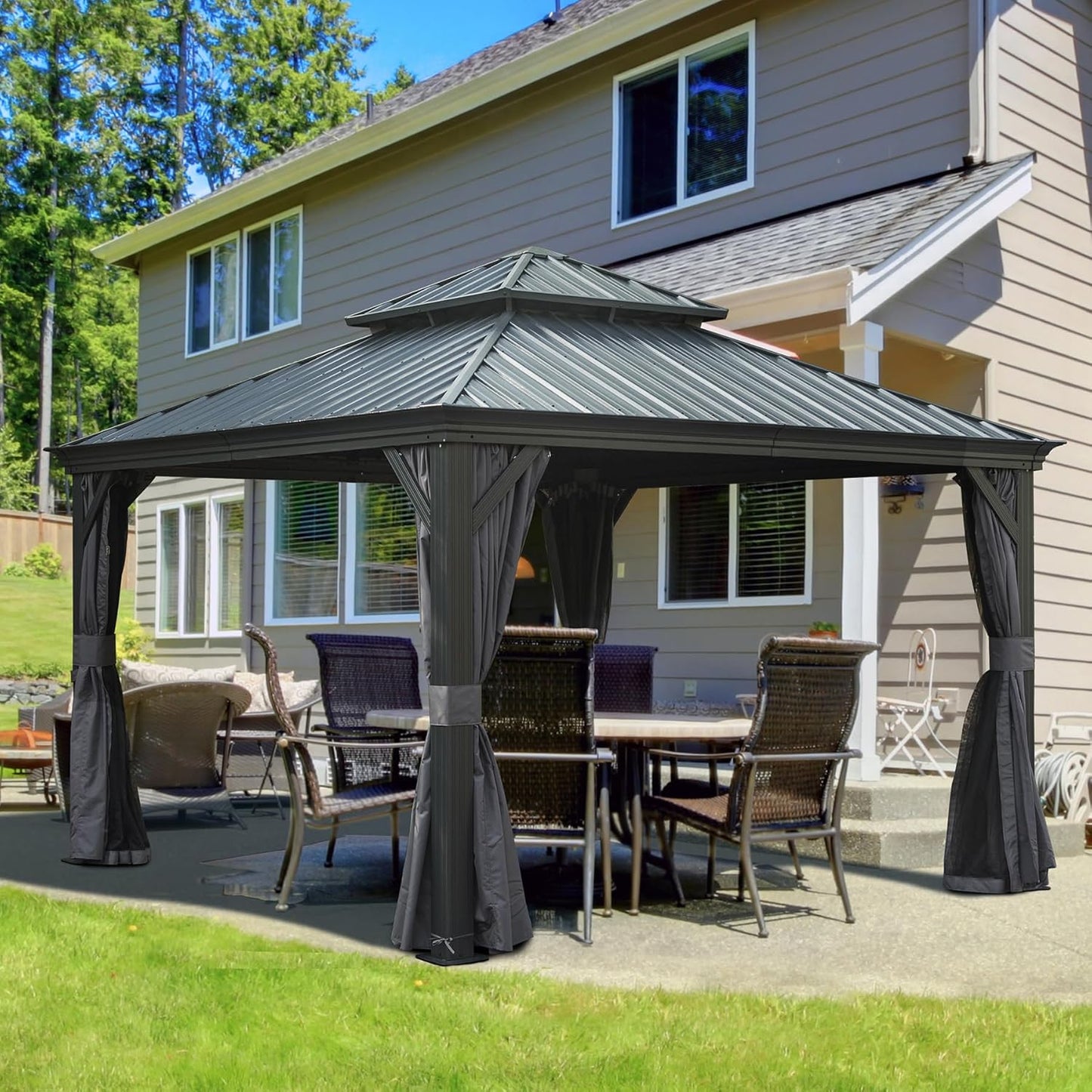 Domi 12ft X 12ft Hardtop Gazebo for Ultimate Outdoor Comfort