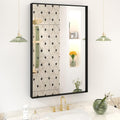 24x36 in Black Metal Bathroom Vanity Mirror - Matte Frame