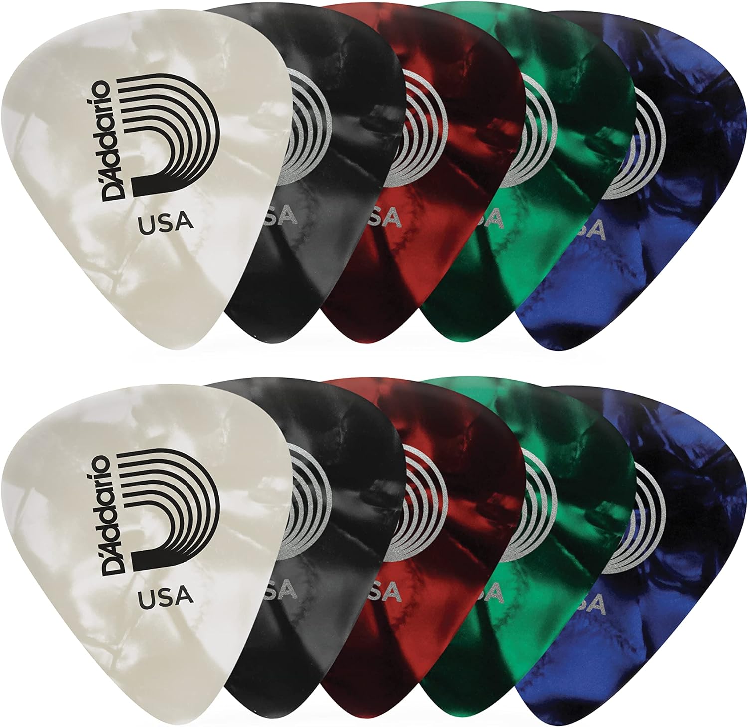 D'Addario Celluloid Guitar Picks - Natural Feel, Warm Tone