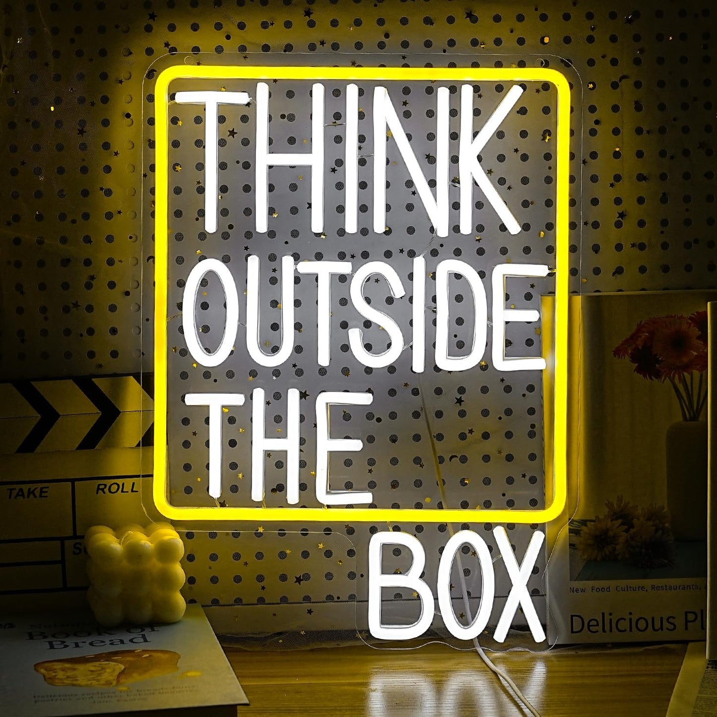 Think Outside The Box Neon Sign for Unique Wall Decor Ideas