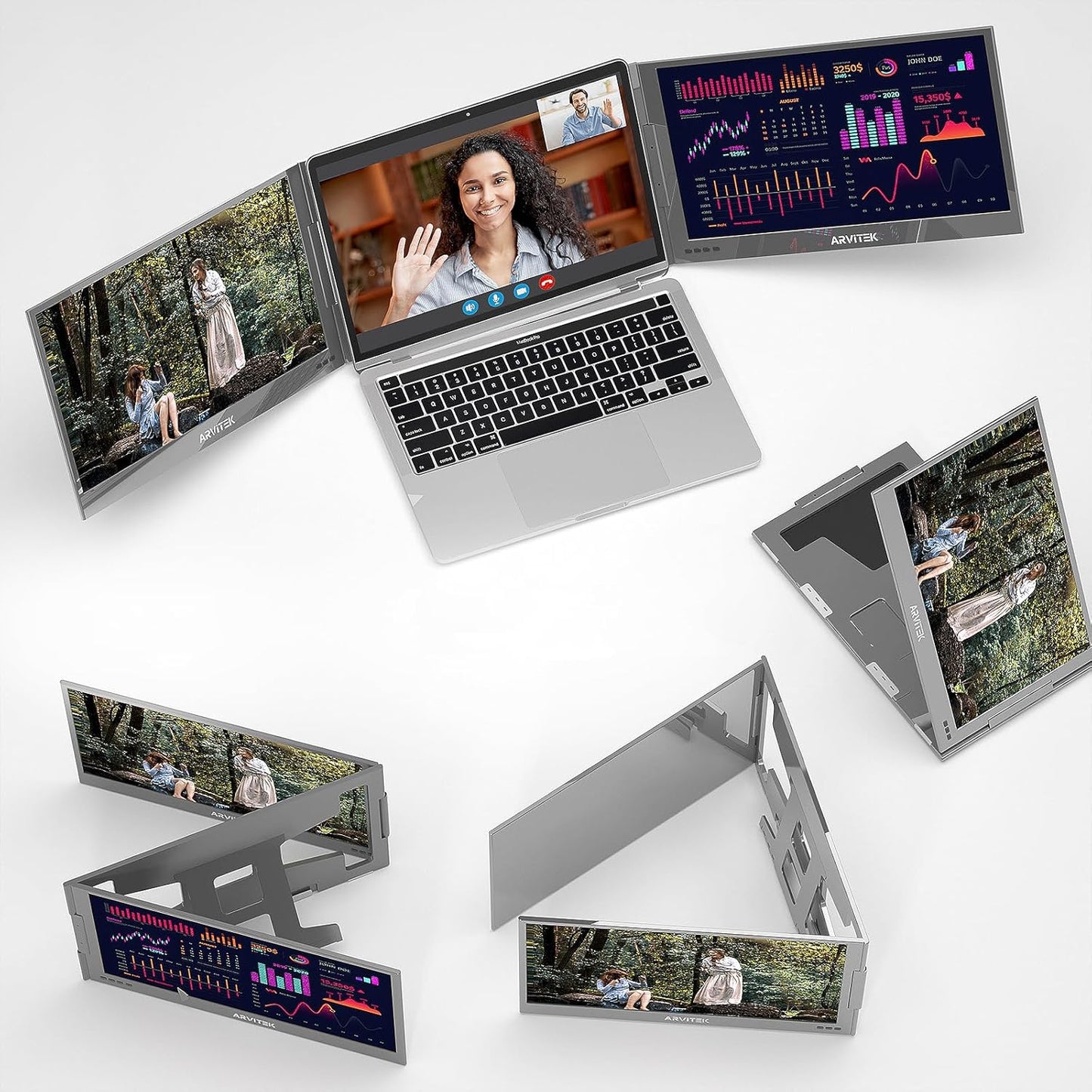 Arvitek 15.6 FHD Triple Screen Extender