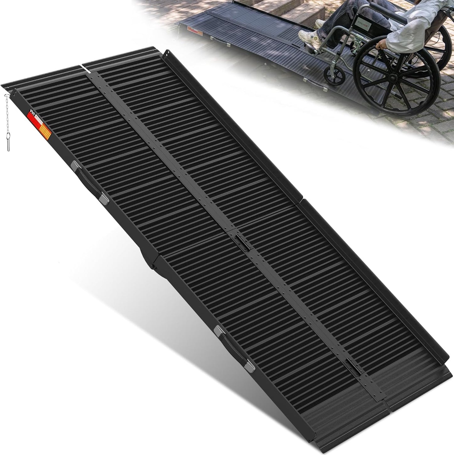 VNN Portable Wheelchair Ramp 6FT - Non-Slip Aluminum Design