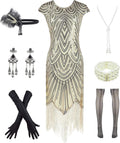 Letter Love Womens Vintage Lace Fringed Gatsby 1920s Dress