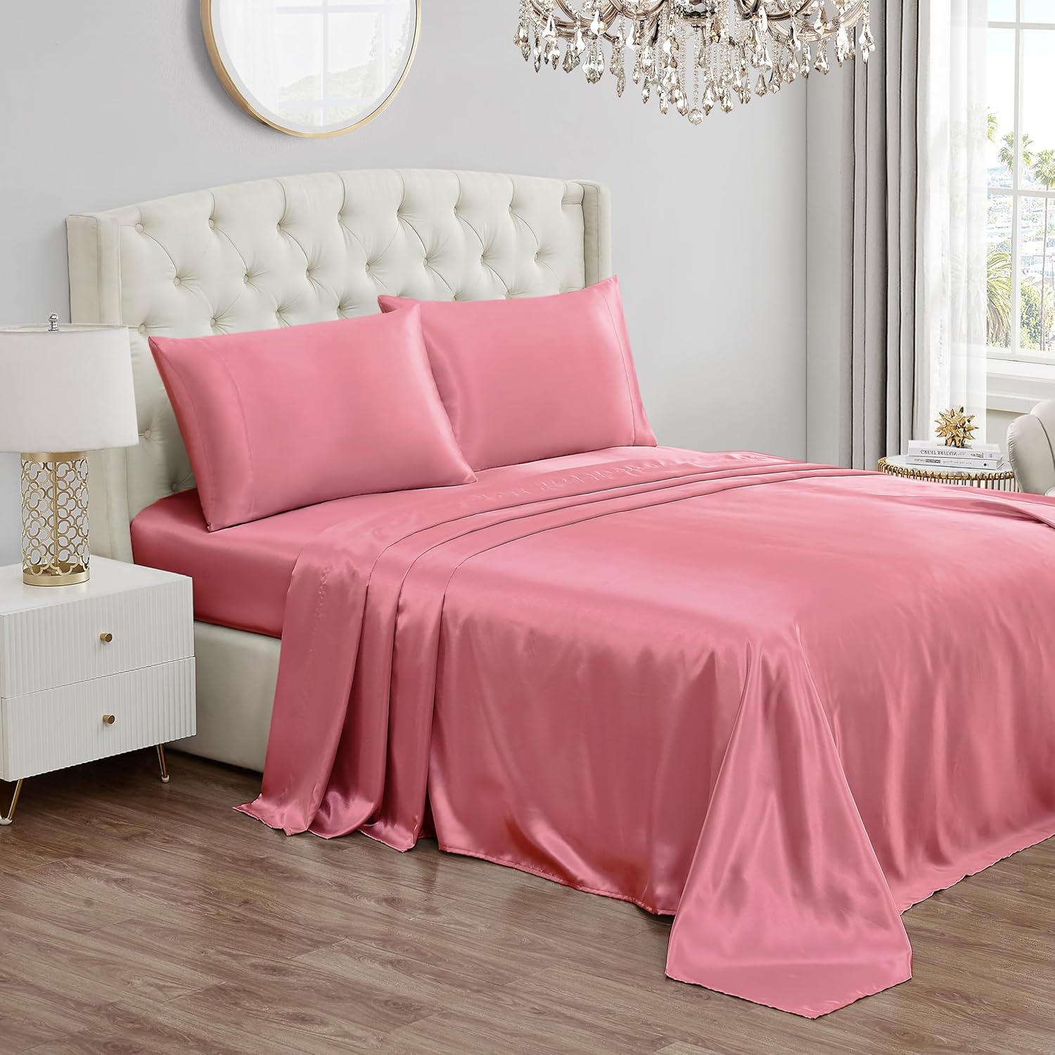 Juicy Couture Queen Size Satin Bed Sheet Set for Luxury Sleep