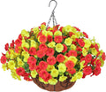 12-Bundle Faux Morning Glory Hanging Basket for Fall Decor - UV