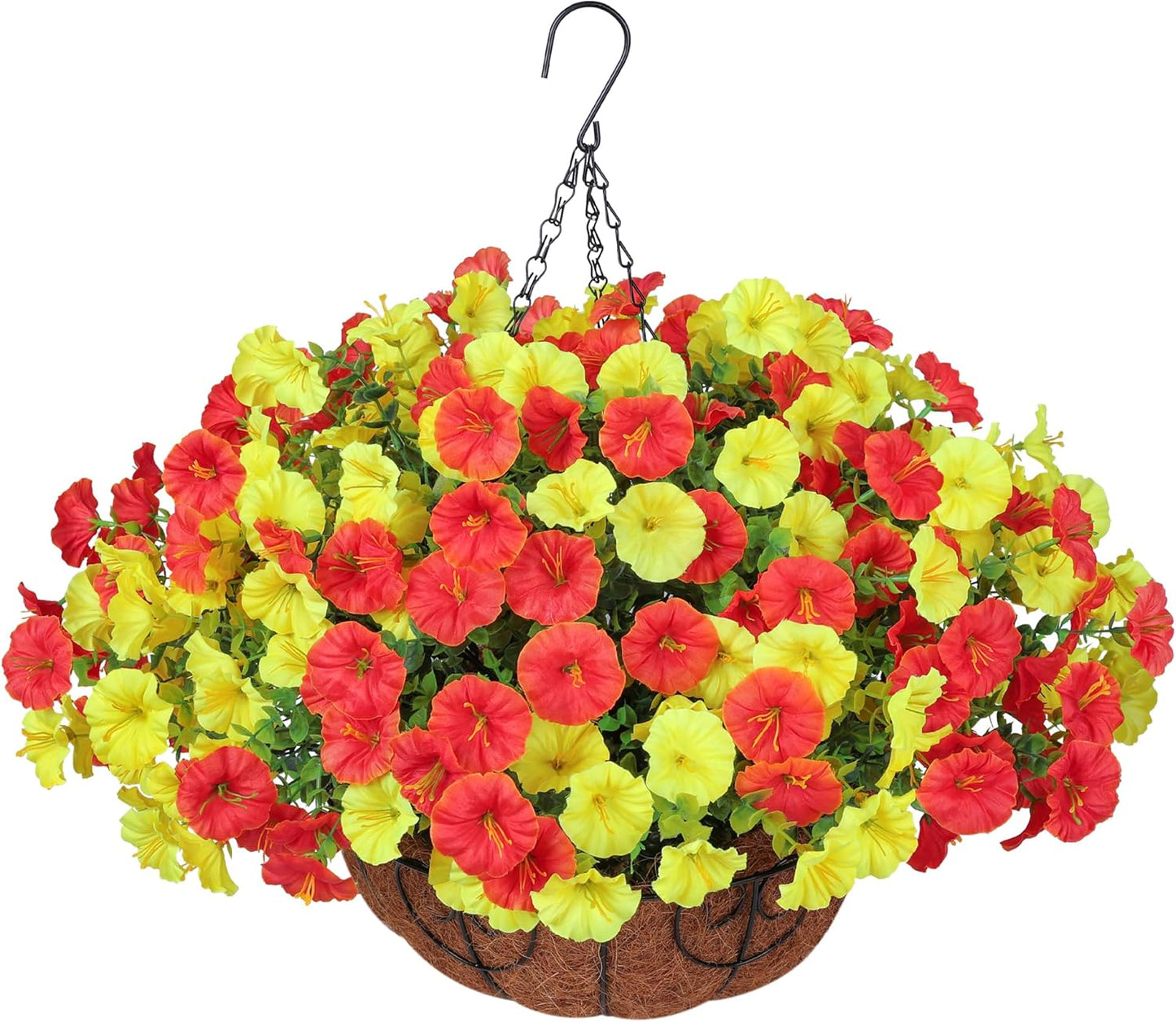 Artificial Hanging Flowers with Basket for Fall Decoration