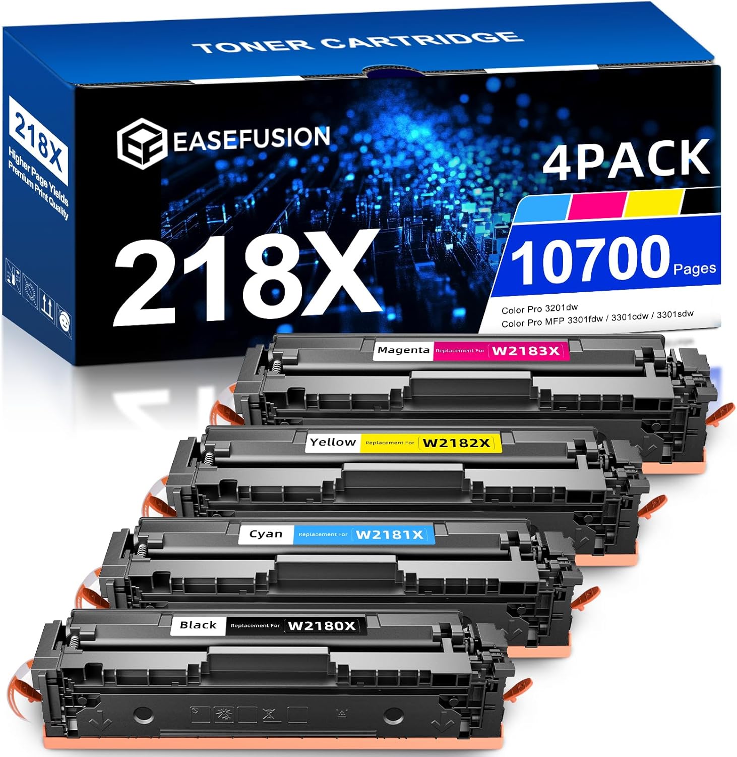 218X Replacement Toner Cartridges for HP Color LaserJet Pro