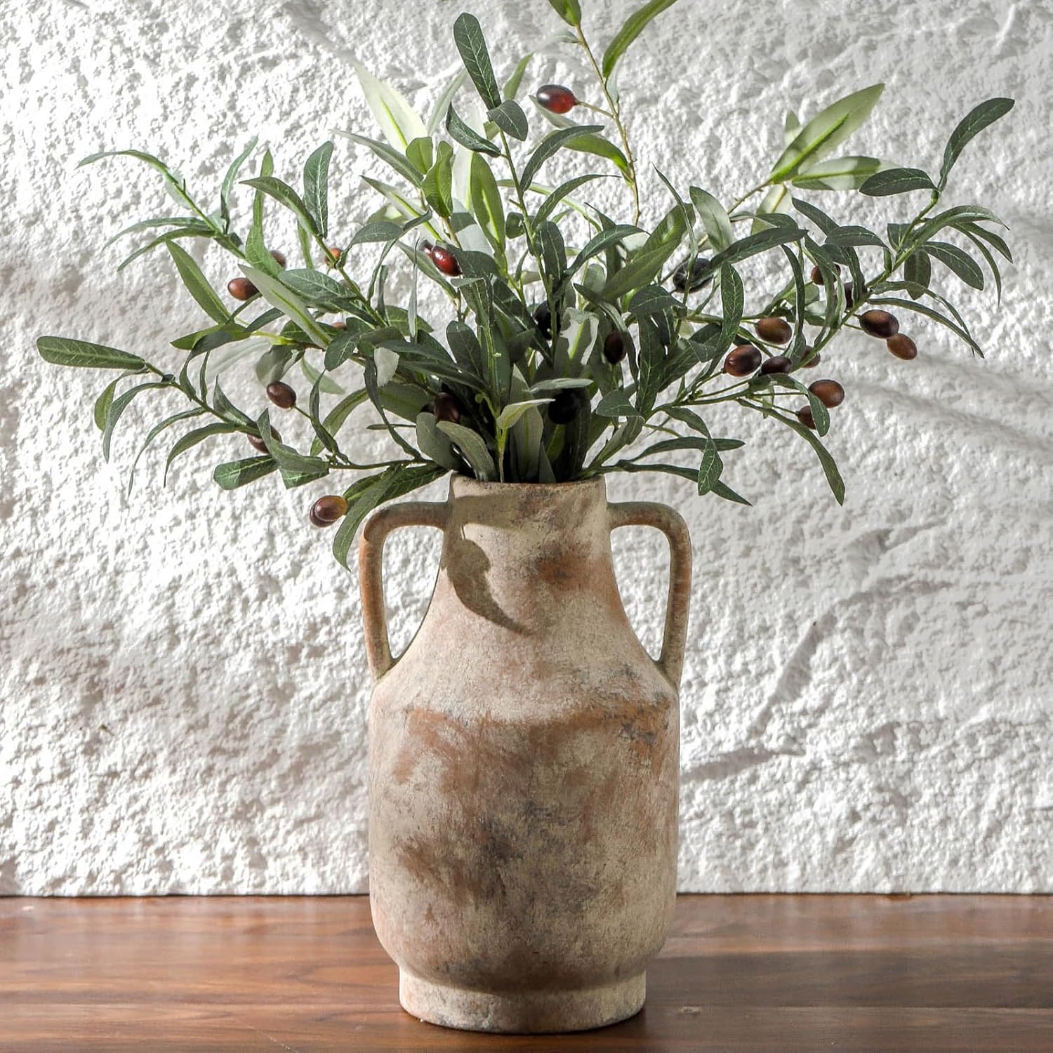 Mitt&Ditt Ceramic Flower Vase with Handles for Home Decor