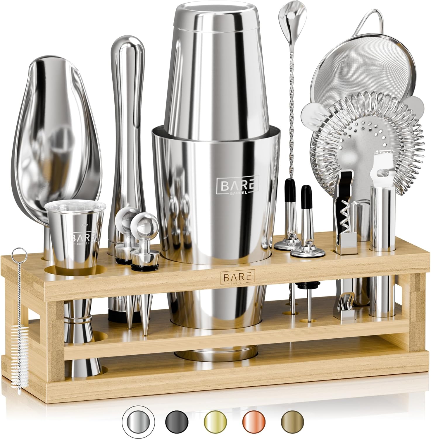 Bare Barrel 16-Piece Cocktail Shaker Set | Home Bartending Mastery
