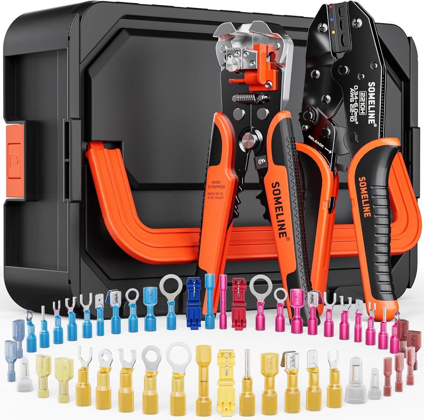 SOMELINE Heat Shrink Connector Crimp Tool Kit for Professionals