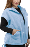 Womens Fuzzy Fleece Vest Oversized Sherpa Jacket with Pockets - Warm
