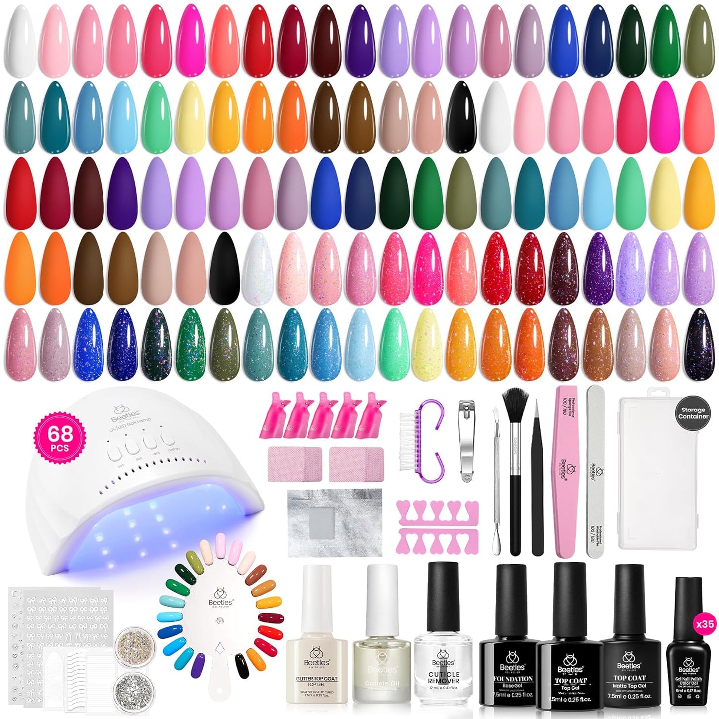 Beetles Gel Nail Polish Kit with UV Light for Stunning Nails