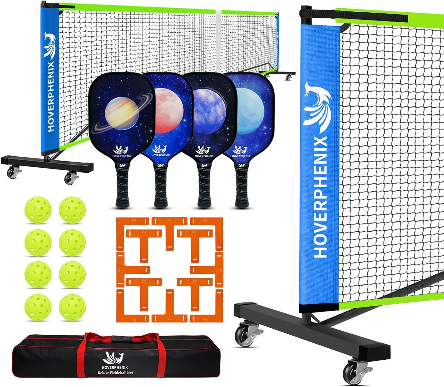 22FT Regulation Pickleball Net Set with Paddles and Carry Bag