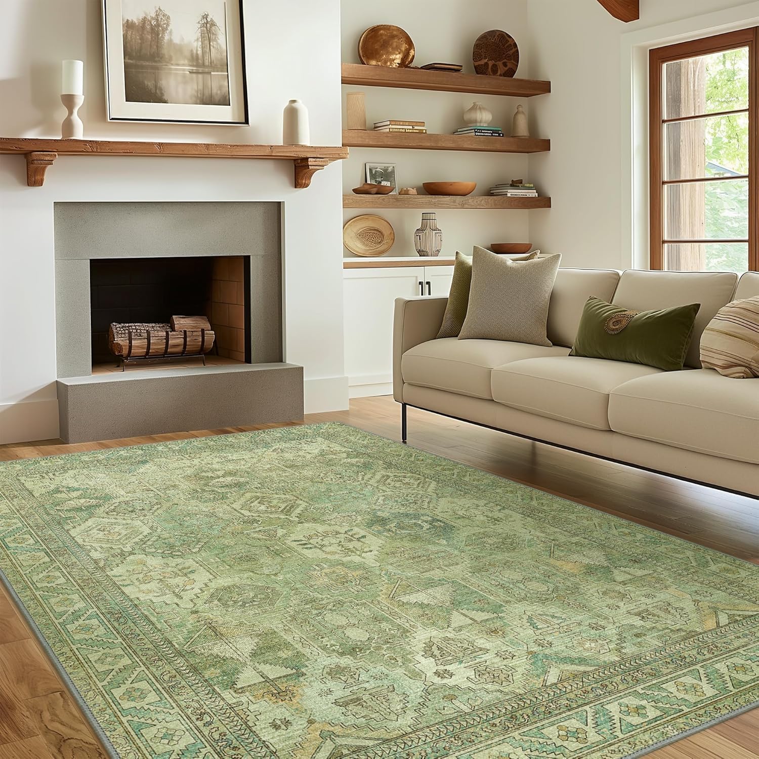 Bavni Washable Rug 8ft x 10ft for Living Room and Bedroom
