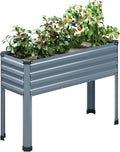 Galvanized Raised Garden Bed with Legs 48x18x32 in - Elevated Planter