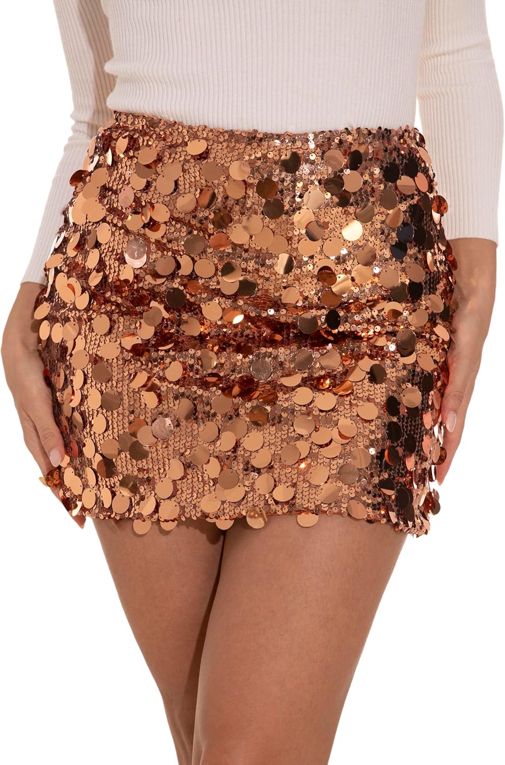 GUANYY Sequin Skirt for Women - Sparkly Mini Party Skirt
