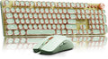 Typewriter Style Mechanical Keyboard and Mouse Combo - Retro LED