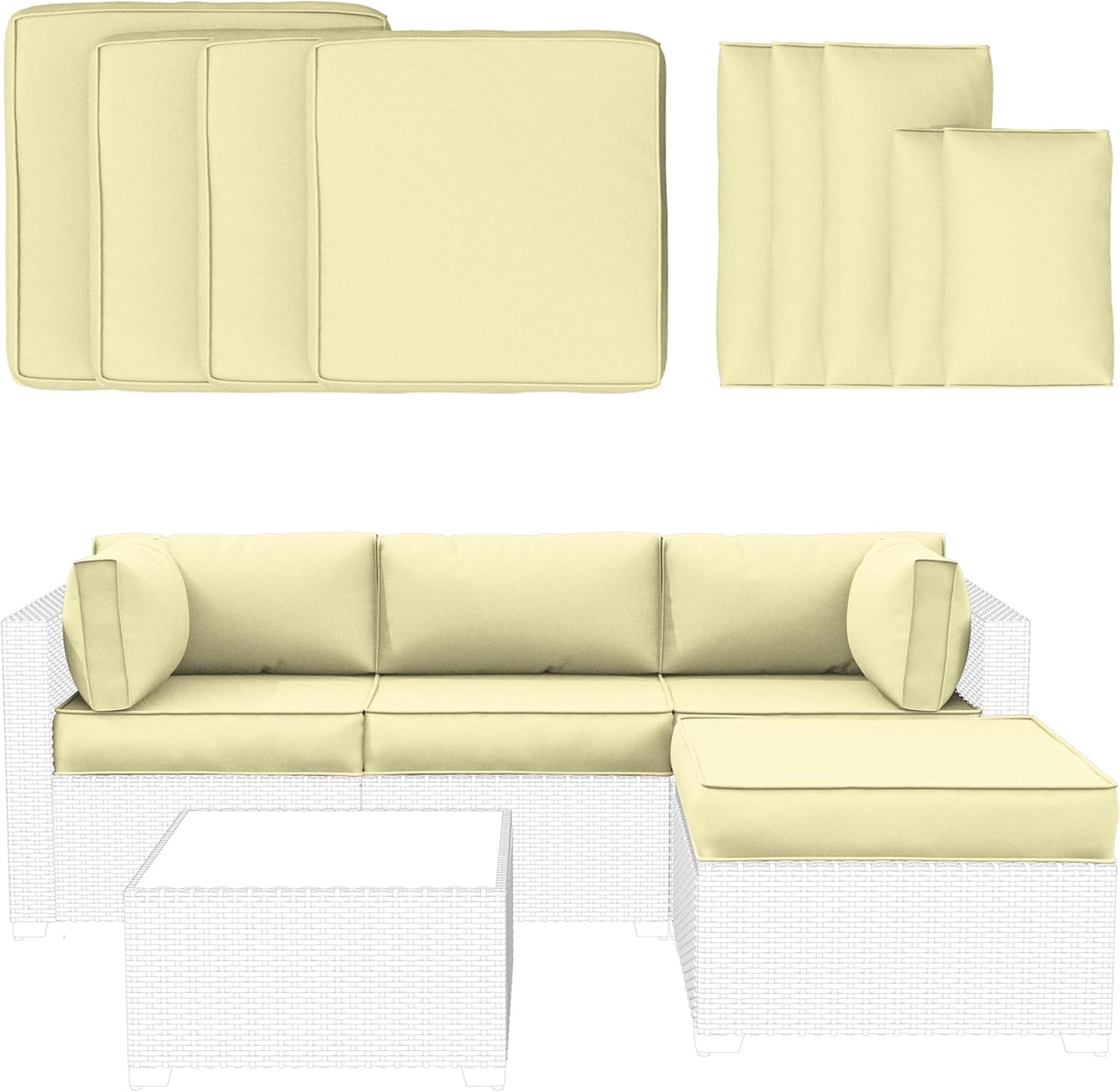 9 Pcs Outdoor Patio Furniture Cushion Covers for Stylish Comfort