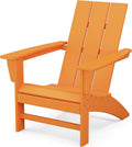 POLYWOOD Modern Adirondack Chair, Tangerine - Durable Outdoor Lounger